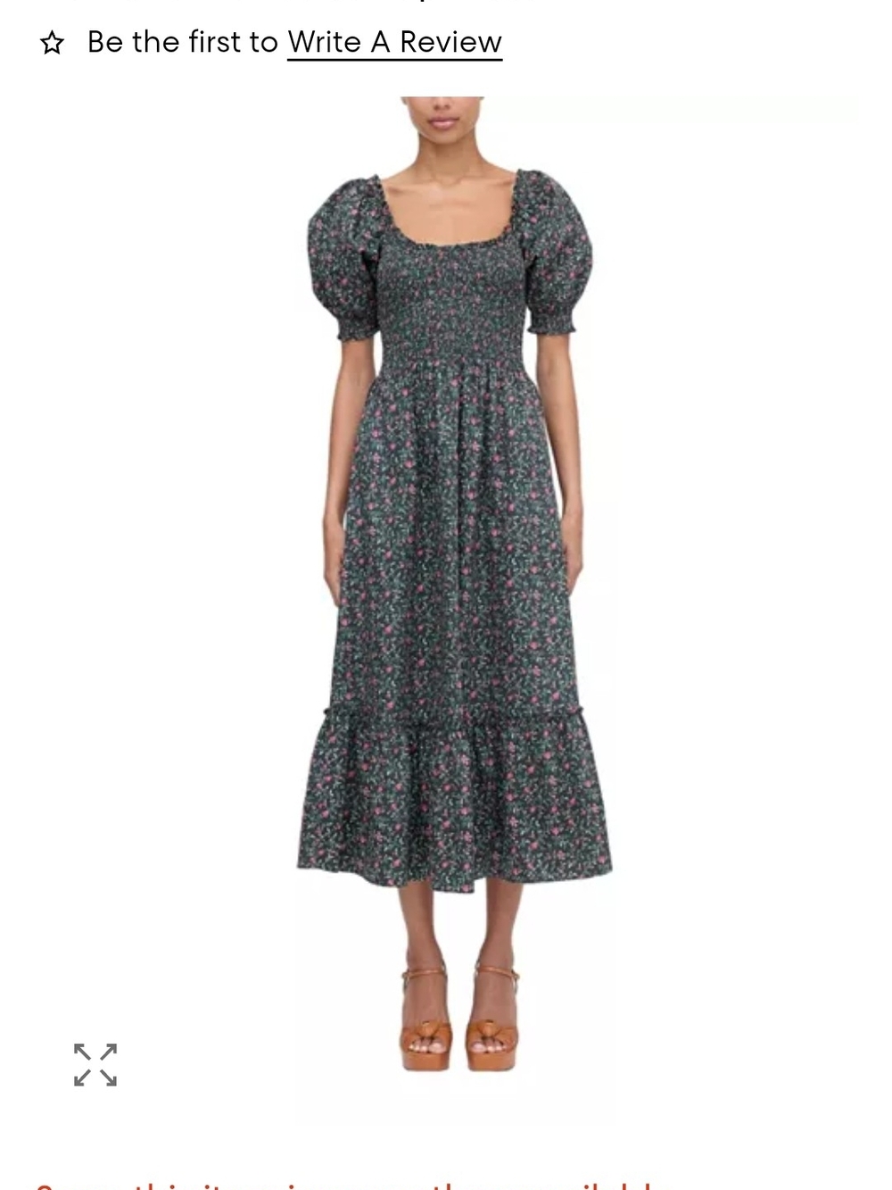 Hill House Home Louisa Nap Dress Florentine Ditsy Forest Floral Smocked Midi - Picture 2 of 14